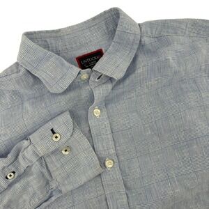 UNTUCKit Torontel 100% Linen Shirt Mens Large Tall Blue Wrinkle Resistant 40443